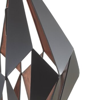 Závesná lampa Carlton čierno-medená Ø 31 cm