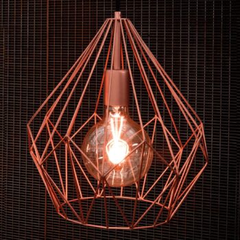 Závesná lampa Carlton štýl vintage medená Ø 31 cm
