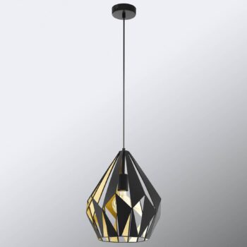 Závesná lampa Carlton v čiernej Ø 31 cm