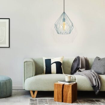 Závesná lampa Carlton vintage mätovo-zelená Ø31 cm