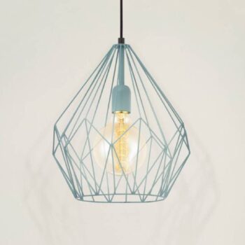 Závesná lampa Carlton vintage mätovo-zelená Ø31 cm