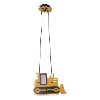 Závesná lampa Carter – svietiaci buldozér