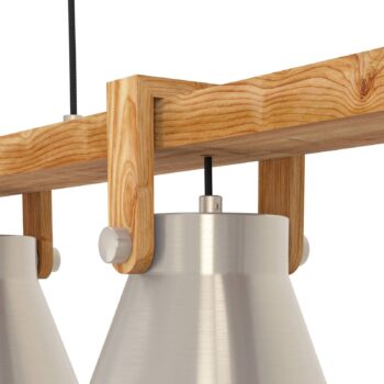 Závesná lampa Cawton, dĺžka 76 cm, oceľ/hnedá, 3 svetlá, oceľ