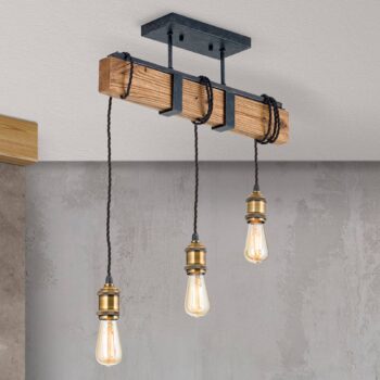 Závesná lampa Cellar vo vintage dizajne, 3-pl.