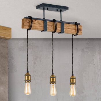 Závesná lampa Cellar vo vintage dizajne, 3-pl.