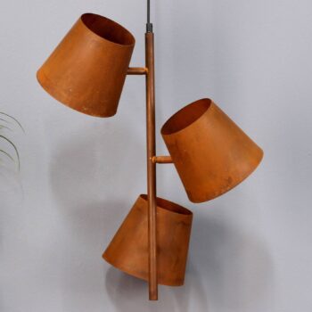 Závesná lampa Colt, 3-plameňová, patina