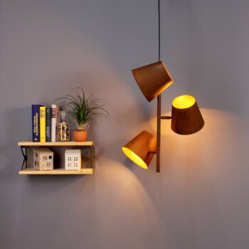 Závesná lampa Colt, 3-plameňová, patina