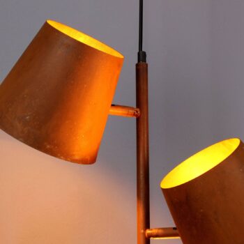 Závesná lampa Colt, 3-plameňová, patina