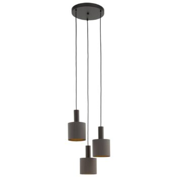 Závesná lampa Concessa 3-pl. cappuccino/zlatá