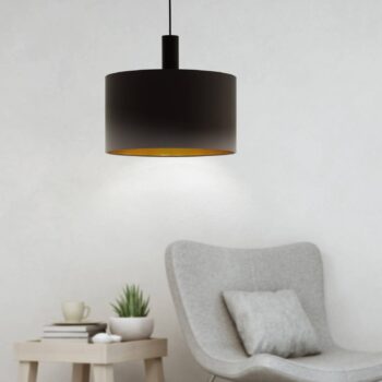 Závesná lampa Concessa cappuccino/zlatá Ø 38 cm