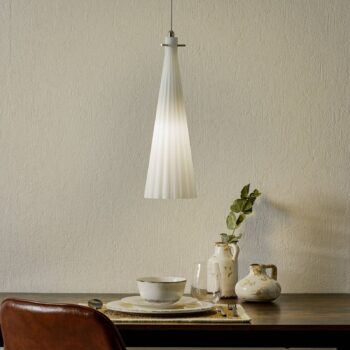 Závesná lampa Costa Rica zo skla, biela