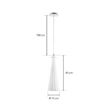 Závesná lampa Costa Rica zo skla, biela