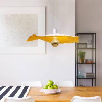Závesná lampa Crazy Paper, bielo-zlatá, Ø 56 cm