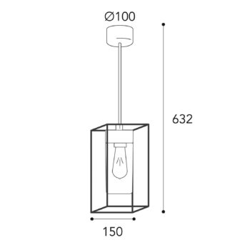 Závesná lampa Cubic³ 3368 mosadz/číra