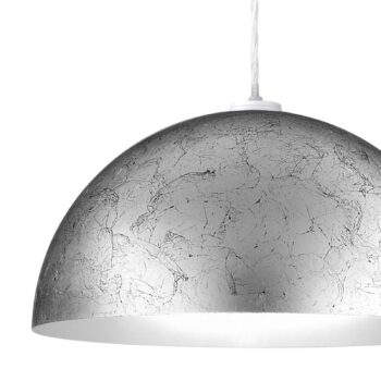 Závesná lampa Cult vintage, striebro, Ø 40 cm