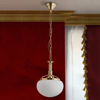Závesná lampa Delia mosadzná, 1-plameňová