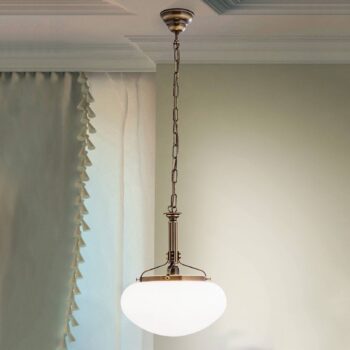 Závesná lampa Delia starožitná mosadz 1-pl.