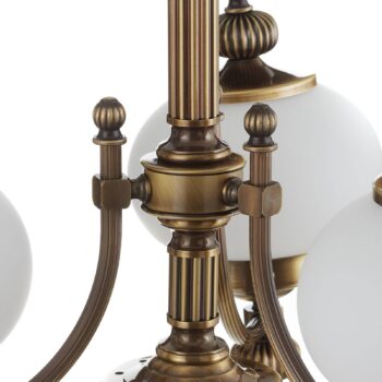 Závesná lampa Delia starožitná mosadz 4-pl.