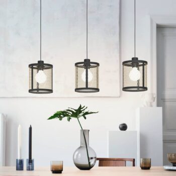Závesná lampa Dellow, dĺžka 88 cm, čierna/mosadzná farba, 3 svetlá