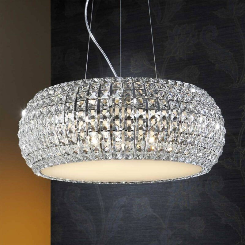 Závesná lampa Diamond s krištáľmi, okrúhle 54 cm Závesná lampa Diamond s krištáľmi, okrúhle 54 cm