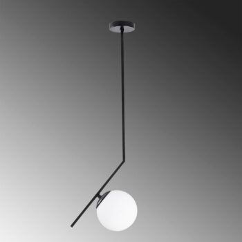 Závesná lampa Dolunay 143-AV, čierna, jedno sklenené tienidlo