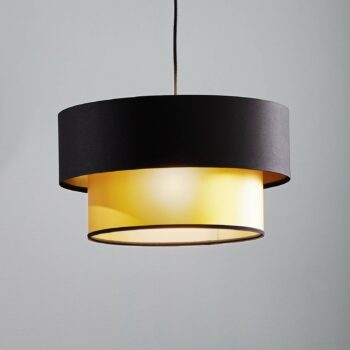 Závesná lampa Dorina, čierna/zlatá, Ø 40 cm