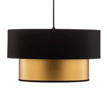 Závesná lampa Dorina, čierna/zlatá, Ø 40 cm