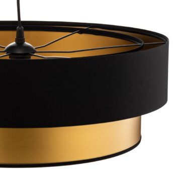 Závesná lampa Dorina, čierna/zlatá Ø 60 cm