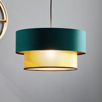 Závesná lampa Dorina, zelená/zlatá Ø 40 cm