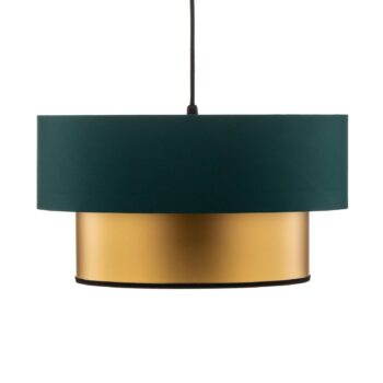 Závesná lampa Dorina, zelená/zlatá Ø 40 cm