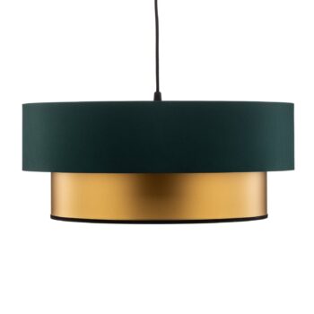 Závesná lampa Dorina, zelená/zlatá Ø 50 cm