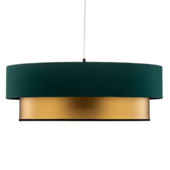 Závesná lampa Dorina, zelená/zlatá Ø 60 cm