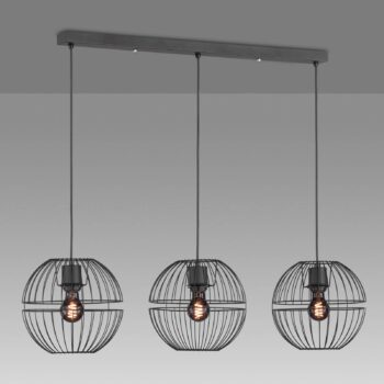 Závesná lampa Drops s kovovým tienidlom, 3-pl.