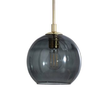 Závesná lampa Dulce, dymovo sivá/čierna, sklo, 3 svetlá