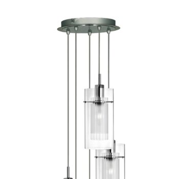 Závesná lampa Duo 1 okrúhla, päť svetiel