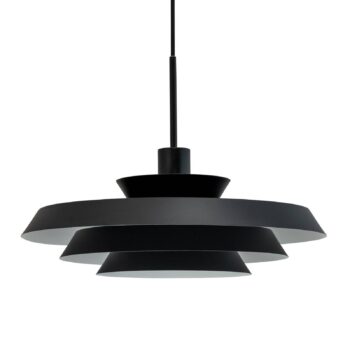 Závesná lampa Dyberg Larsen DL44, čierna, kov, Ø 45 cm