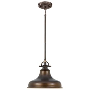 Závesná lampa Emery 1-pl. bronz Ø 34,3 cm