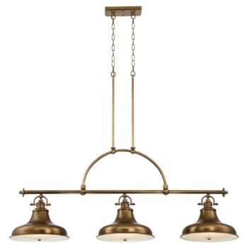 Závesná lampa Emery 3-pl. mosadz