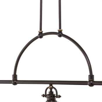 Závesná lampa Emery, priemyselný štýl, bronz 3-pl.