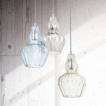 Závesná lampa Eustoma s čírym tienidlom na lampu