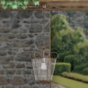 Závesná lampa Falotta vzhľad lucerny, 1-pl.