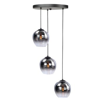 Závesná lampa Fantasy, 3-plameňová, čierna
