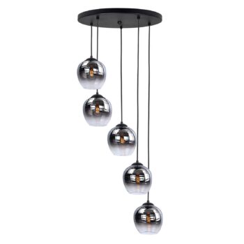Závesná lampa Fantasy, 5-plameňová, čierna