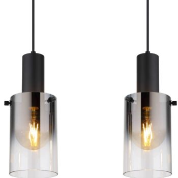 Závesná lampa Florentina, dĺžka 103 cm, dymovo sivá, sklo, 4 svetlá.