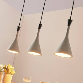 Závesná lampa Flynn, sivá, 3 svetlá