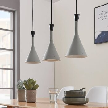 Závesná lampa Flynn, sivá, 3 svetlá