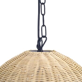 Závesná lampa Forlight Cortic, Ø 40 cm, svetlohnedá, ratan