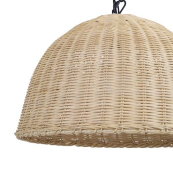 Závesná lampa Forlight Cortic, Ø 40 cm, svetlohnedá, ratan