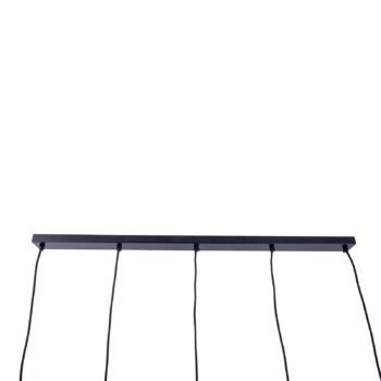 Závesná lampa Foro, 5-plameňová, čierna/zlatá