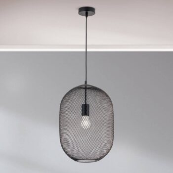 Závesná lampa Georgina s klietkovým tienidlom